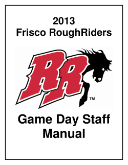 Game Day Staff Manual