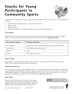 Snacks for Young Participants in Sports