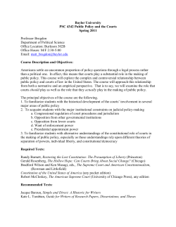 Baylor University PSC 4342 Public Policy and the Courts Spring