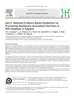 epic3: National Evidence-Based Guidelines for Preventing