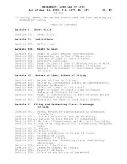 MECHANICS` LIEN LAW OF 1963 Cl. 49 Act of Aug. 24, 1963, P.L.