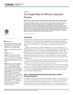 Ten Simple Rules for Effective Statistical Practice