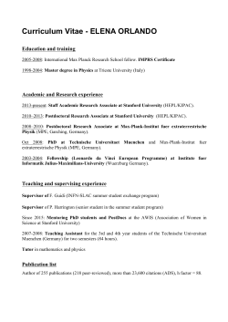 Curriculum Vitae - ELENA ORLANDO
