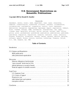 US Government Restrictions on Scientific Publications