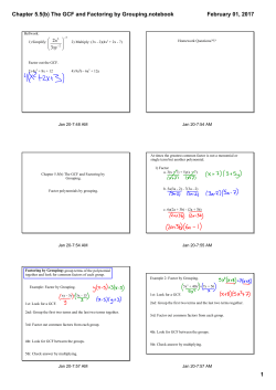 Chapter 5.5(b) The GCF and Factoring by Grouping.notebook