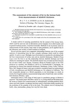 The assessment of the amount of fat in the human body from