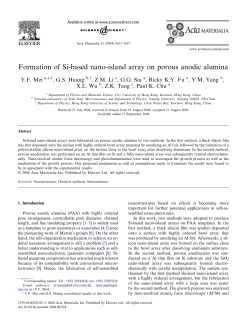 Formation of Si-based nano-island array on porous anodic alumina