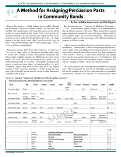 A Method for Assigning Percussion Parts in Community Bands (Feb