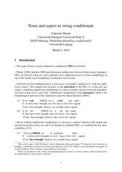 Tense and aspect in swing conditionals