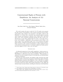 Constitutional Rights of Persons with Disabilities: An Analysis of 193