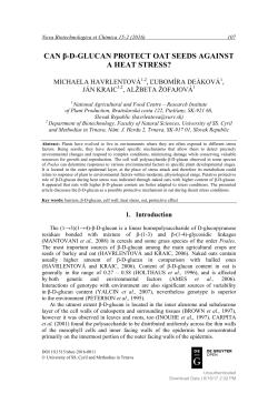 CAN β-D-GLUCAN PROTECT OAT SEEDS AGAINST A HEAT