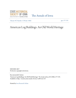 American Log Buildings: An Old World Heritage