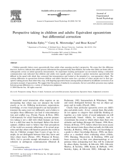 Perspective taking in children and adults: Equivalent egocentrism