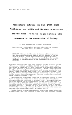 Associations between the blue&middot;green algae Anabaena variabilis and