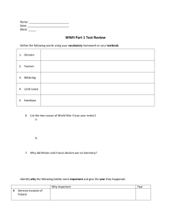 WWII Part 1 Test Review