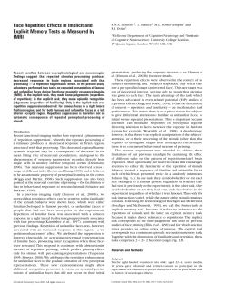 Face Repetition Effects in Implicit and Explicit Memory Tests as