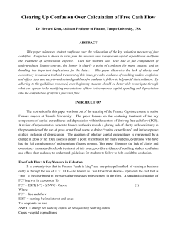 Clearing Up Confusion Over Calculation of Free Cash Flow