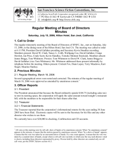 Board of Directors Meeting Minutes, July 15, 2006