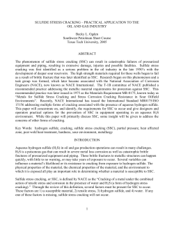 sulfide stress cracking &ndash; practical application to the oil