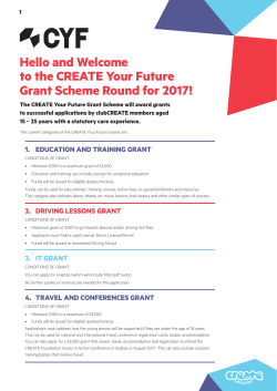 a copy of the CREATE Your Future Grant Scheme