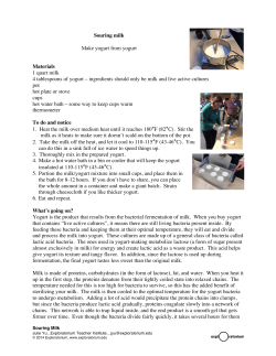 Souring milk Make yogurt from yogurt Materials 1 quart milk 4