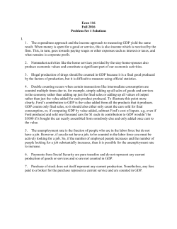 Econ 116 Fall 2016 Problem Set 1 Solutions I. 1. The expenditure
