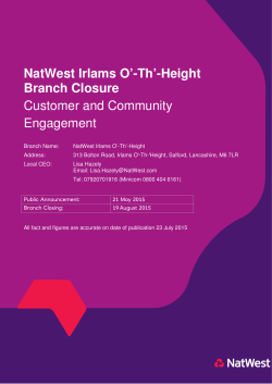 NatWest Irlams O`-Th`-Height Branch Closure Customer and