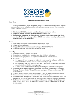 Official XOSO Coed Bowling Rules Honor Code XOSO Coed