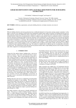 LIDAR SEGMENTATION USING SUITABLE SEED POINTS FOR 3D