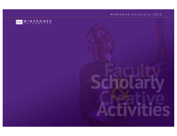 M c K e n d r e e U n i v e r s i t y 2 0 1 3