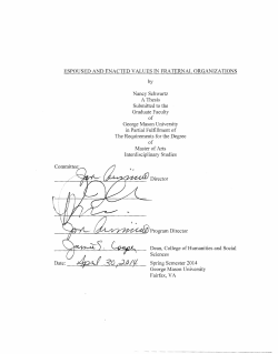 ESPOUSED AND ENACTED VALUES IN FRATERNAL