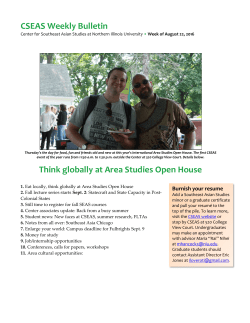CSEAS Weekly Bulletin Think globally at Area Studies Open House