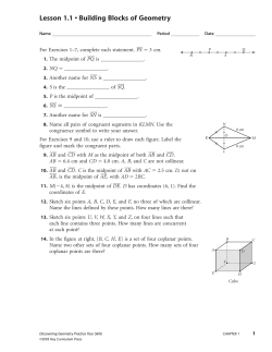 Lesson 1.1 • Building Blocks of Geometry