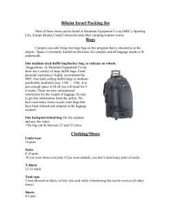 Biluim Israel Packing list Bags Clothing/Shoes