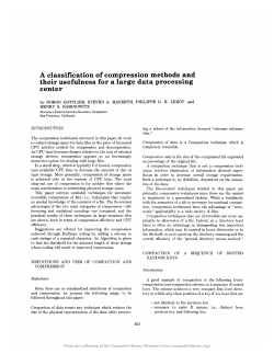 A classification of compression methods and their usefulness for a