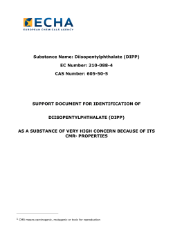 Substance Name: Diisopentylphthalate (DIPP) EC Number: 210