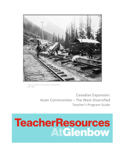 Canadian Expansion: Asian Communities &ndash; The West Diversified