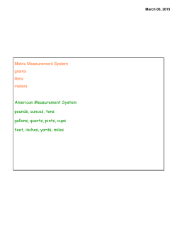 Metric Measurement System grams liters meters