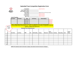 Basketball Team Competition Registration Form