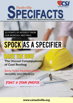 Raise The Roof SPOCK AS A SPECIFIER
