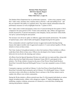 DPD 2015 1st Quarter Report