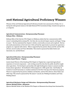 2016 National Agricultural Proficiency Winners