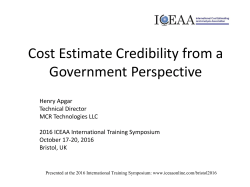 Cost Estimate Credibility from a Government Perspective
