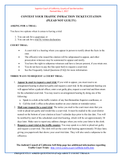 contest your traffic infraction ticket/citation (plead not guilty)