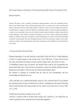 The Unique Property in the History of Connoisseurship and the