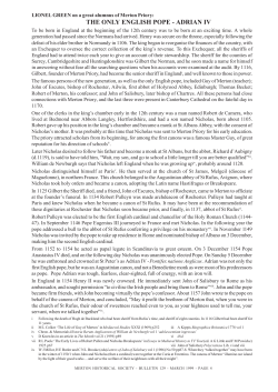 the only english pope - Merton Historical Society