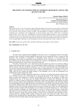 the effect of leisure time on touristic resources and on the