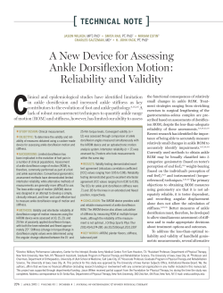 A New Device for Assessing Ankle Dorsiflexion