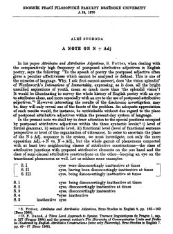 A NOTE ON N + Adj In his paper Attributes and Attributive Adjectives
