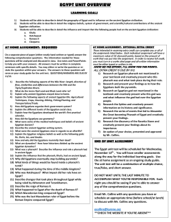 egypt unit overview - Kyrene School District